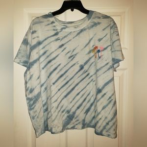 Embroidered Blue Tie Dye Shirt
